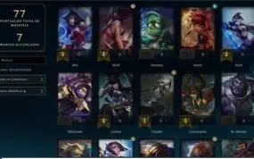 conta diamante 2 44 champions e 11 skins