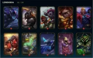 Conta LoL Plat 4 com TODOS os champs e 201 skins