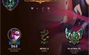 Conta LoL Plat 4 com TODOS os champs e 201 skins