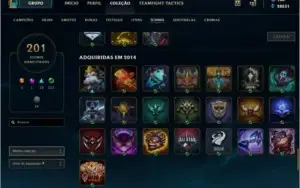 Conta de lol platina 4 todos champs/138skins