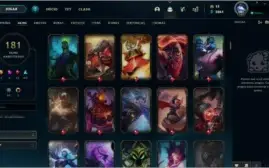 181 SKINS, 134 CHAMPS, OURO 1, LEVEL 197