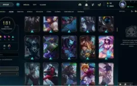 181 SKINS, 134 CHAMPS, OURO 1, LEVEL 197