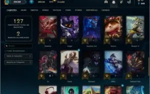 Conta platina 4 com 24 skins e 47 champs