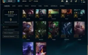 Conta platina 4 com 24 skins e 47 champs