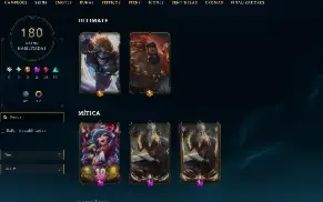 Conta antiga 2014 LoL lvl 277 com 180 skins 800k+ Lee Sin