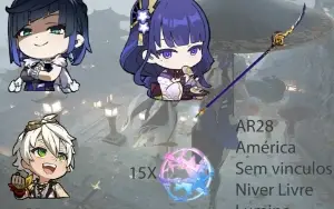 AR28 - Yelan + Raiden com BIS + 15 tiros