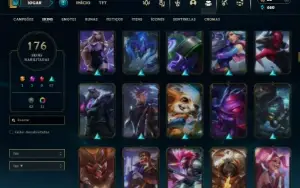 Esmeralda 4 com TODOS os champs e 176 Skins ( Nivel 452 )
