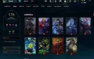 Esmeralda 4 com TODOS os champs e 176 Skins ( Nivel 452 )