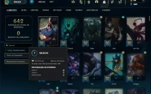 Esmeralda 4 com TODOS os champs e 176 Skins ( Nivel 452 )