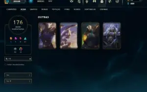 Esmeralda 4 com TODOS os champs e 176 Skins ( Nivel 452 )