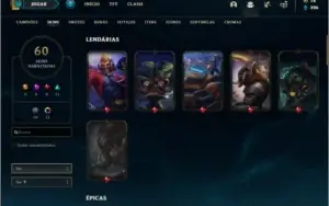 Conta platina 4 120 champs e 60 skins
