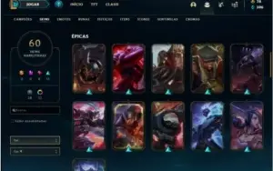 Conta platina 4 120 champs e 60 skins