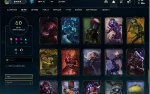 Conta platina 4 120 champs e 60 skins