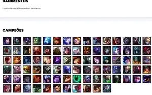 Conta bronze 3 com 86 Champs e 70 Skins
