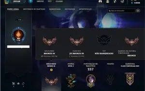 Conta bronze 3 com 86 Champs e 70 Skins