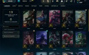 Ouro 2 com 25 Champs e 2 Skins + 2 Fragmentos