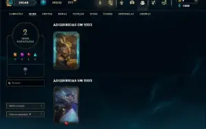 Ouro 2 com 25 Champs e 2 Skins + 2 Fragmentos