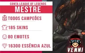 CONTA LEAGUE OF LEGENDS |MESTRE 200 PDL • 185 SKINS