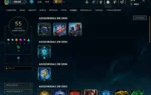 Ouro 4 com 55 Champs e 22 Skins