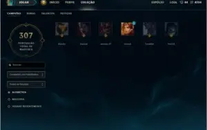 Conta Diamond1 com 128 campeões e 134 skins