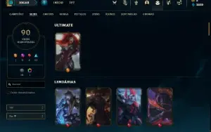 Conta Platina 4 com 100 Champs e 90 Skins