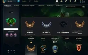 Conta ouro 3 com TODOS os champs e 208 Skins + 7 Vitoriosas
