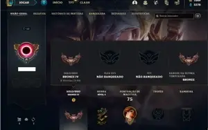 Conta bronze 4 com 31 Champs, 20 Skin + 1 Prestigio da Diana