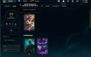Conta bronze 4 com 31 Champs, 20 Skin + 1 Prestigio da Diana