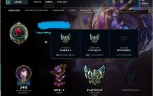 Conta LoL /Platina 4 soloq /Platina 5 FLEX/ Skin mística Kog