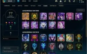 Conta platina 2 com 9 skins e 37 champs