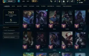 Diamante 3 com TODOS os Champs e 196 Skins +3 Prestigios