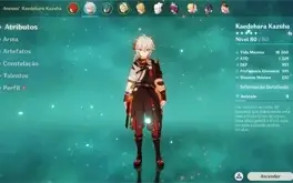 CONTA AR 48 - KAZUHA, XIAO, DILUC, KEQING E MONA