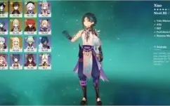 Conta Genshin AR 45 - 5*(Xiao,Zhongli,Venti,Diluc,Jean,Qiqi)