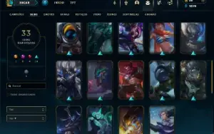 Prata 4 com 70 Champs e 33 Skins + 9 Espolios