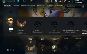Ouro 1 com 30 Champs e 9 Skins