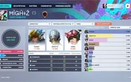 Overwatch lvl 290|5 Golden Guns|+35 skins Lendárias|Platina