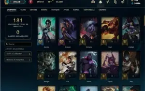 Conta Unranked com 82 Champs e 31 Skins + 1 Rara