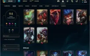 Conta ouro 2 com 131 champs e 94 skins