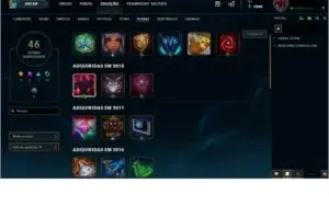 Conta de lol Diamante 4, 3 Skins e 10 Fragmentos de Skins