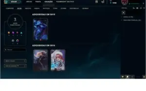 Conta de lol Diamante 4, 3 Skins e 10 Fragmentos de Skins