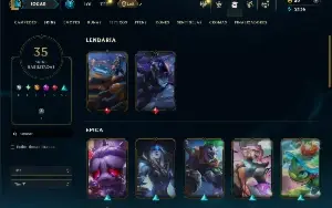 Unranked com 75 Champs e 35 Skins