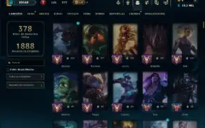 Unranked com TODOS os Champs e 112 Skins ( SUP / JG )