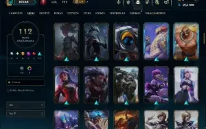 Unranked com TODOS os Champs e 112 Skins ( SUP / JG )