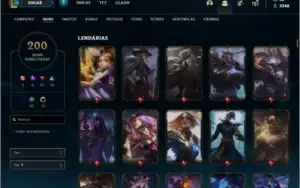 Conta platina 3 com 85 champs. 200 skins e 350K de katarina