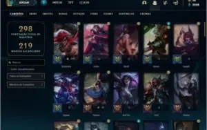 Conta platina 3 com 85 champs. 200 skins e 350K de katarina
