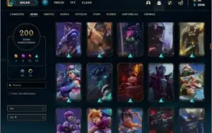 Conta platina 3 com 85 champs. 200 skins e 350K de katarina