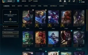 Conta bronze 1 com 25 Champs e 5 Skins + 2 Fragmentos
