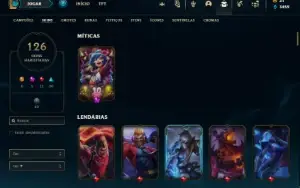 Conta bronze 1 com 92 Champs e 126 Skins
