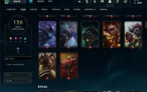 Conta bronze 1 com 92 Champs e 126 Skins
