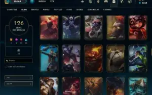Conta bronze 1 com 92 Champs e 126 Skins